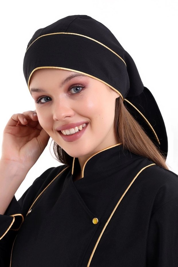 Tailed Bonnet - Black-yellow Piping