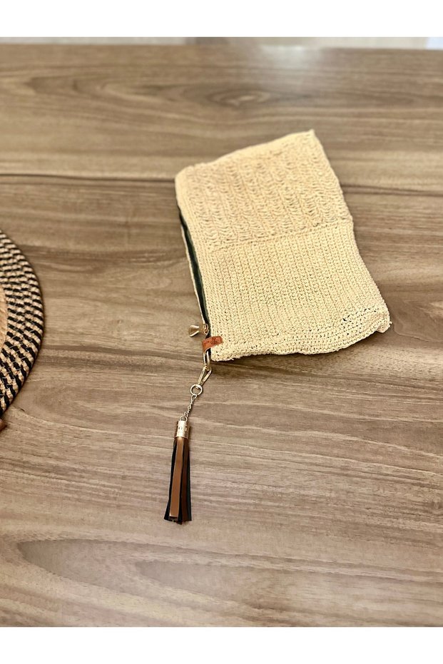 Handmade Paper String Clutch Bag – Natural and Stylish Design