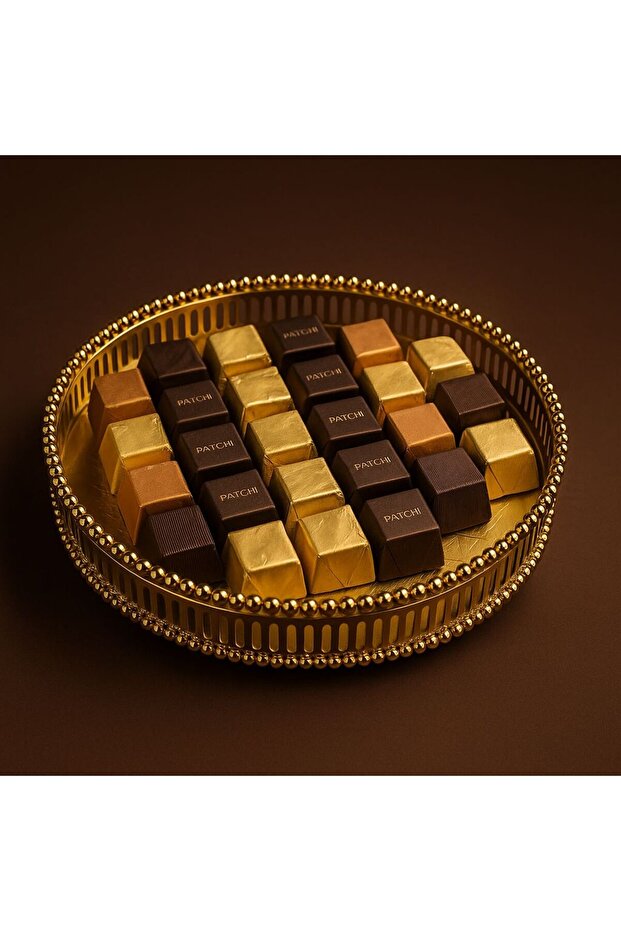 صحن تقديم مدور ذهبي - 1