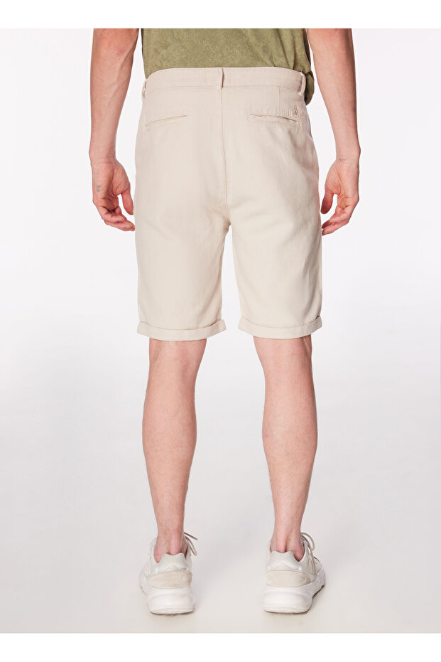 Bej Erkek Normal Basic Bermuda Şort F4SM-SHT 0293 - 5
