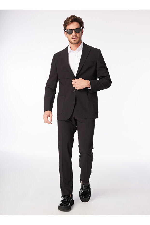 Siyah Erkek Mono Yaka Basic Takım Elbise F4SM-TKM 0363 - 3