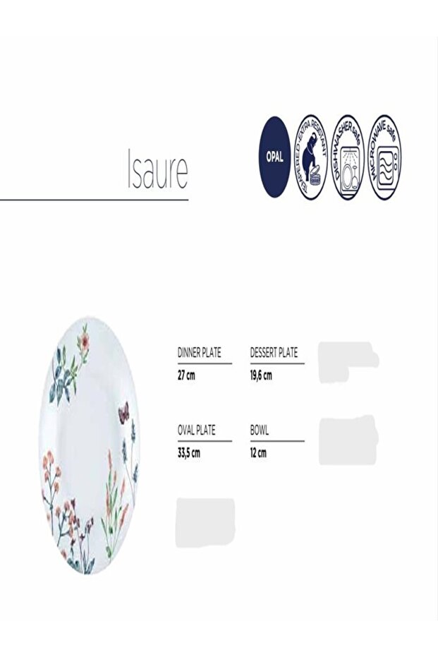Isaure 24 Parça Desenli Yemek Takımı - 1