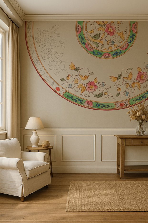 Vintage Floral Self-Adhesive Wallpaper Ark-Or09