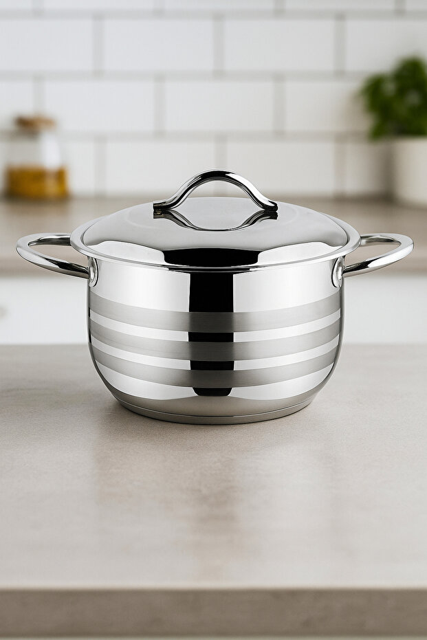 OMS 34Cm Stainless Steel Casserole - Made In Turkey