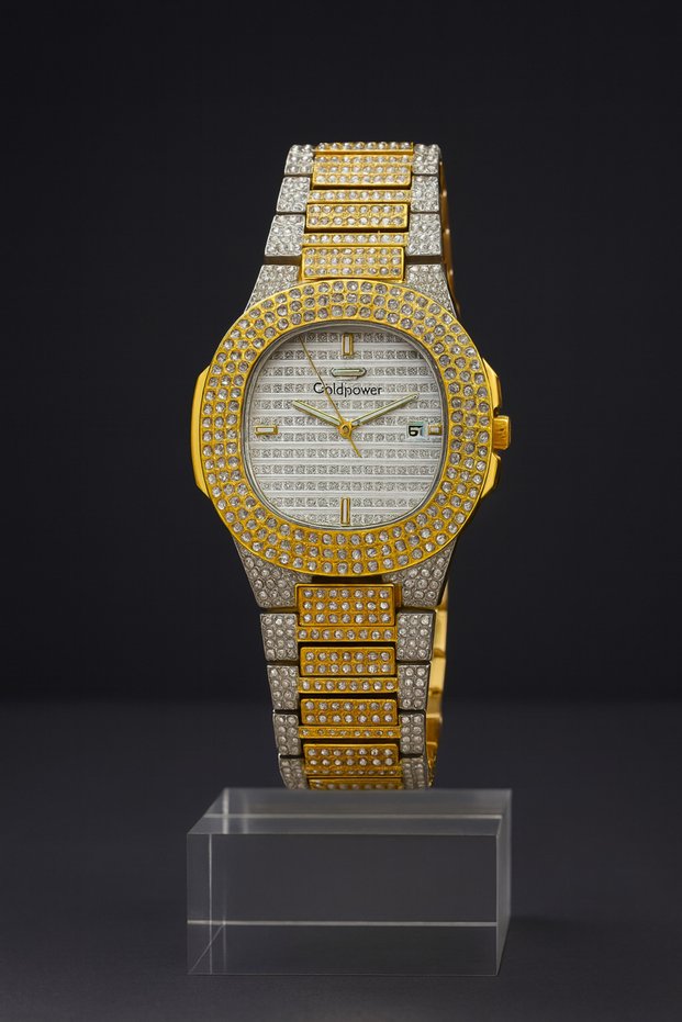 Luxury Metal Stone Unisex Wristwatch with Lanyard Calendar