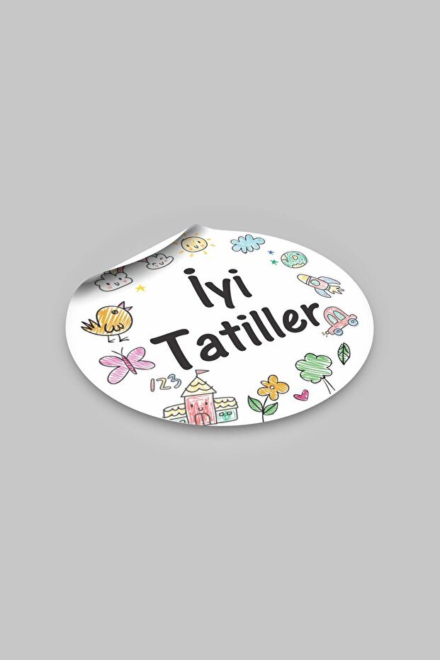 Happy Holidays B Printed Sticker / School Sticker (4.5 cm 35 Pieces) Teacher Sticker Intermediate Holiday Sticker School