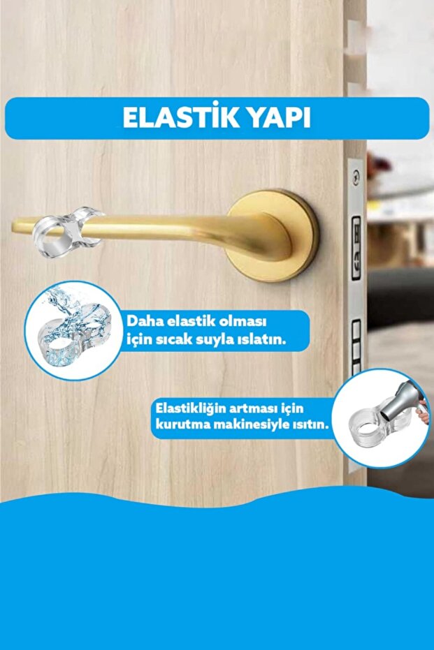 Şeffaf Silikon Plastik Kapı Kolu Tutucu Tutacağı Durdurucu Pencere Tamponu Stoperi (10 Adet) - 6