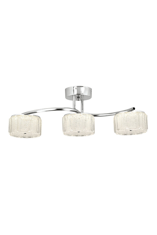 Mercan 3 lü Sıralı Şeker Camlı LED Avize 3 Renk Işık Modlu (Beyaz / Sarı / Gün Işığı) - 6