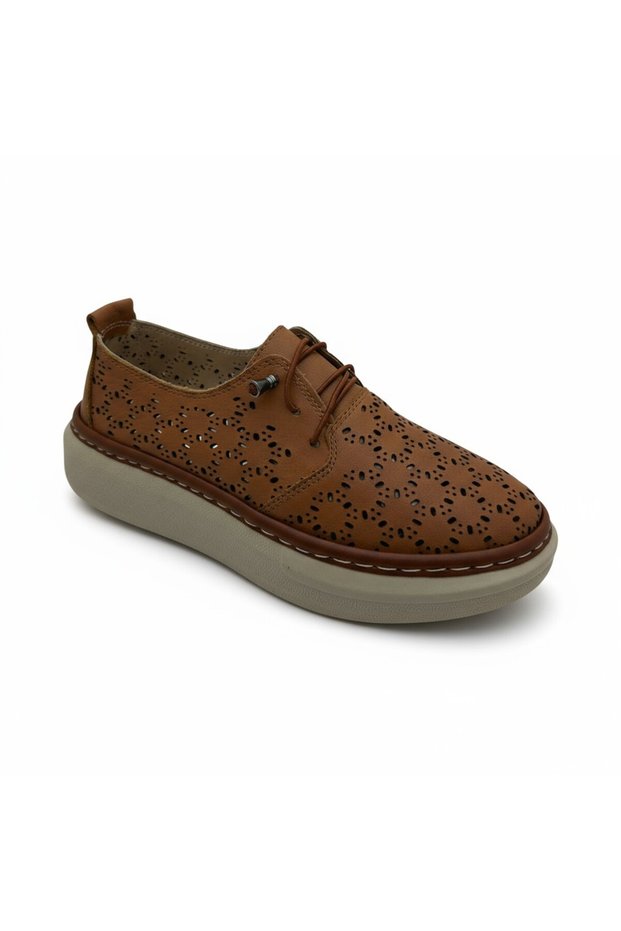 Women's Orthopedic Leather Shoes-Tan