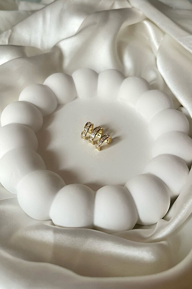 Üç Küpe Görünümlü Earcuff Kıkırdak Küpe - 2