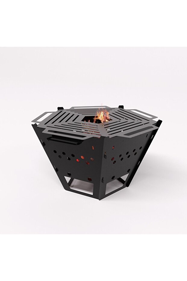 FlameHex Modern ve Şık Ateş Çukuru - 1