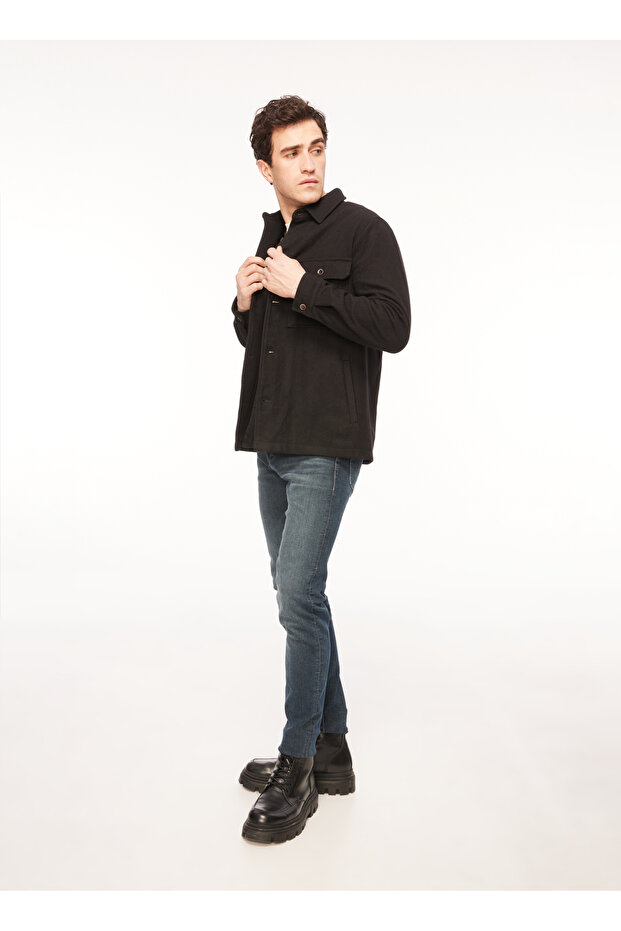 Gömlek Ceket, L, Siyah - 2