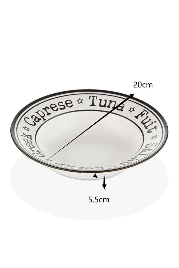 2'Li Beyaz 20 cm Salata Tabağı/Makarna Tabağı/Çukur Tabak/Salata ve Makarna Sunum Tabak/Tabak - 8