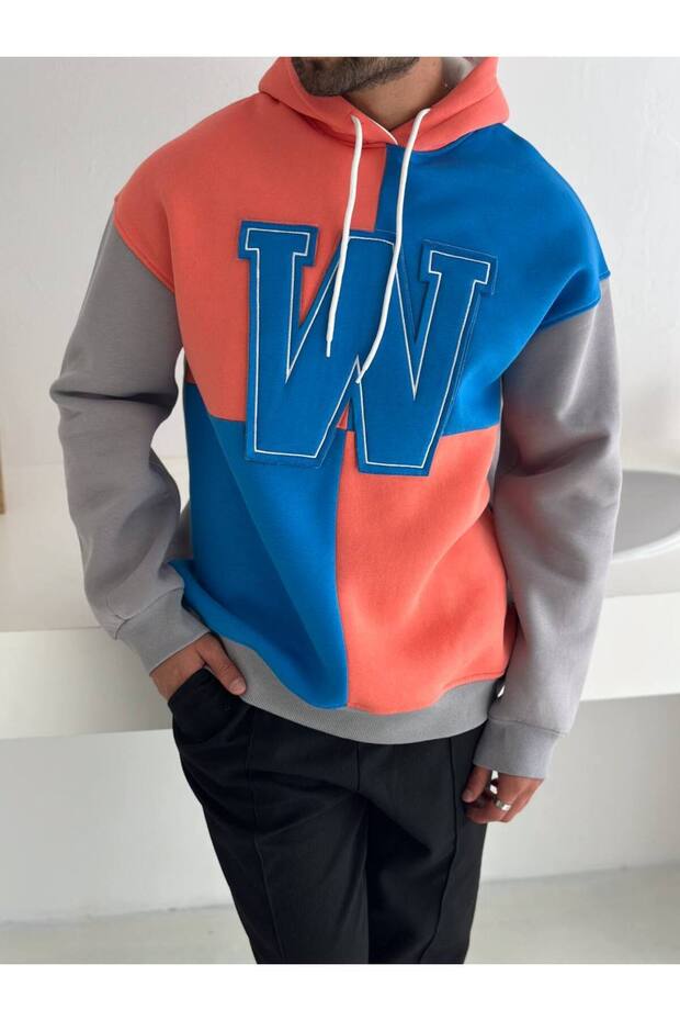 W Unisex Oversize Kapüşonlu Sweatshirt - 5