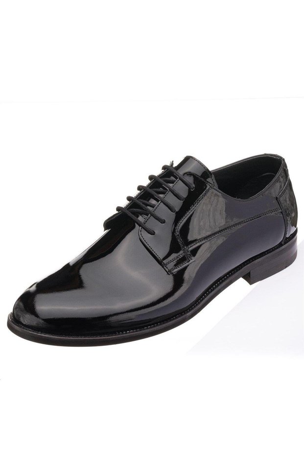Nv1086 Black Patent Leather Neolit Sole Large Size Men's Classic Shoes in Numbers 45,46,47,48,49,50