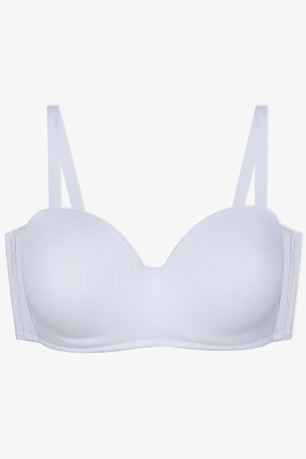 Women's Unpadded Cotton Ribbed Strapless Bra