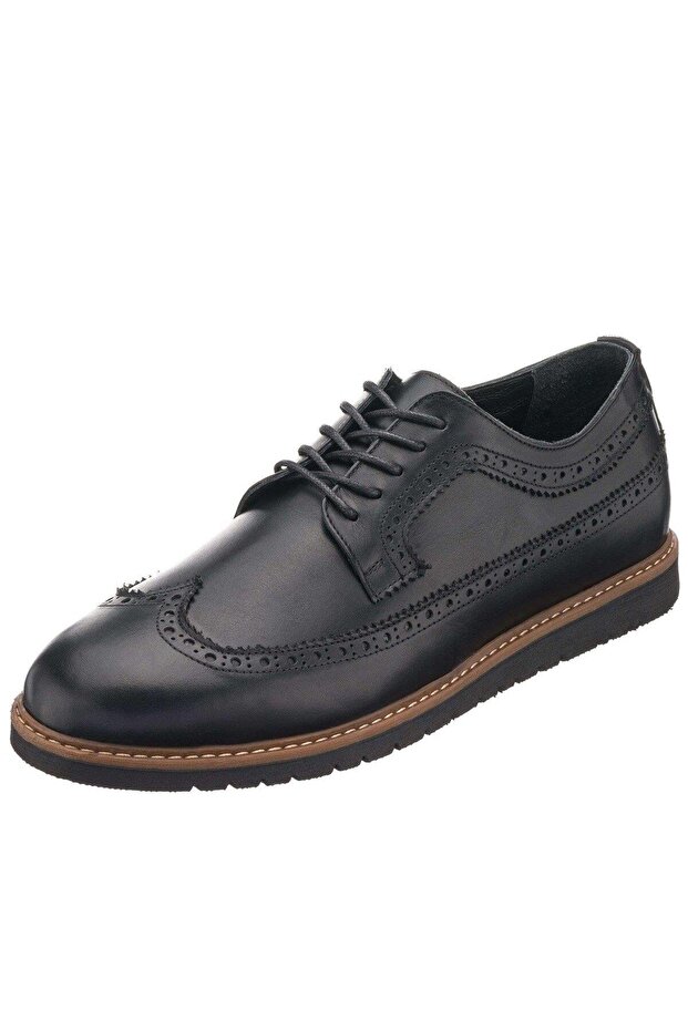 45 - 46 - 47 - 48 -49 - 50 Nrm1241 Black Large Size Calf Leather Comfortable Wide Fit Men's Shoes