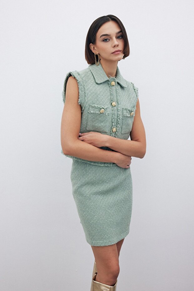 Simli Tüvit Yelek - MİNT - 7