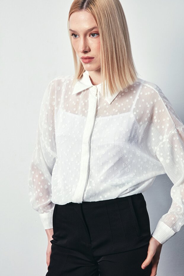 قميص طويل منقوش - إكرو - 4