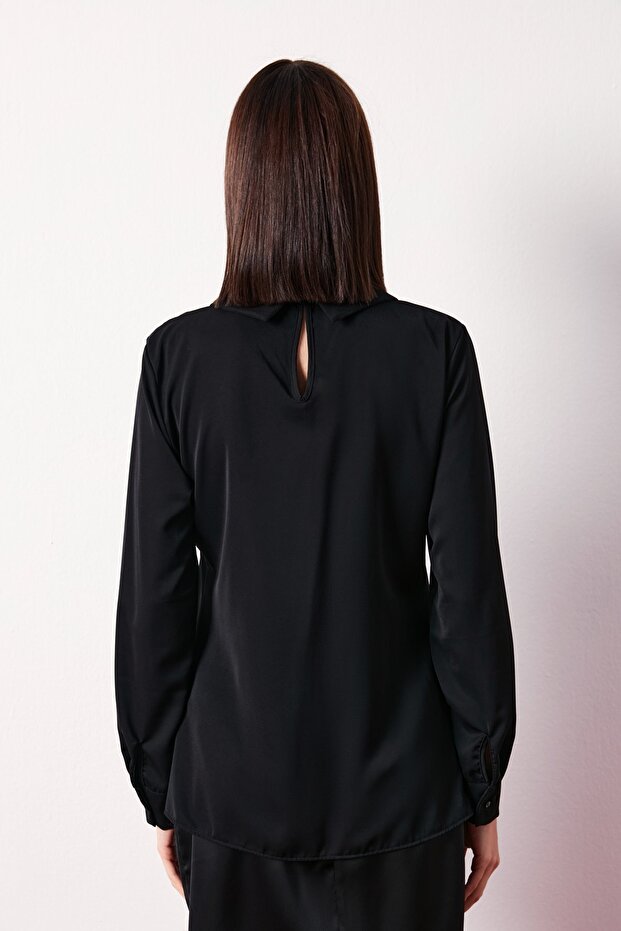 Kolyeli Salaş Bluz - SİYAH - 8