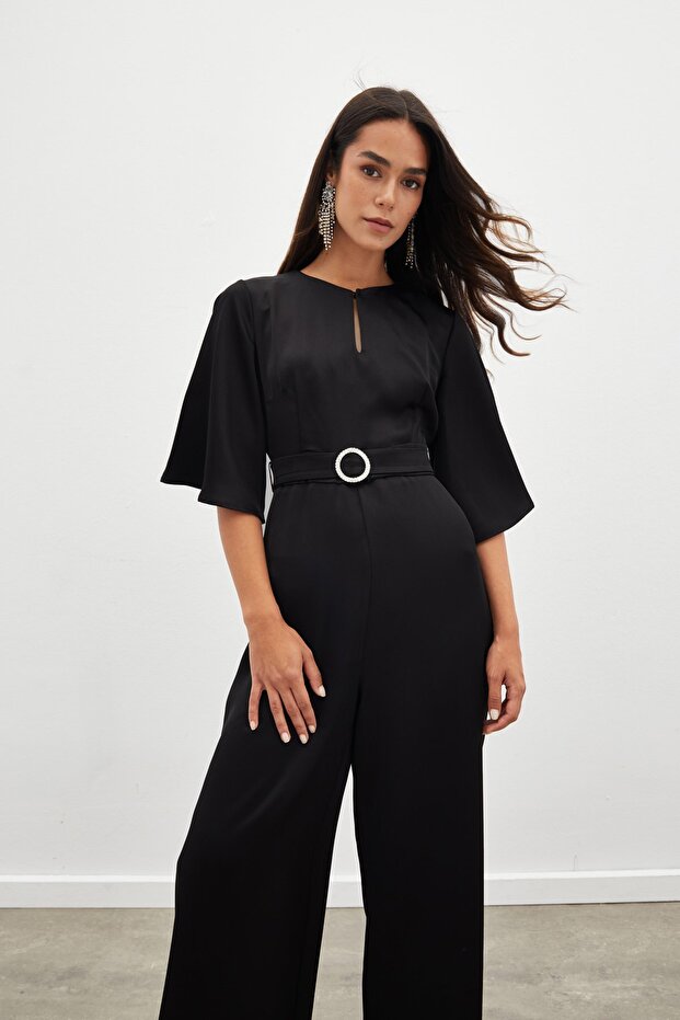 Kemerli Krep Tulum - Siyah - 4