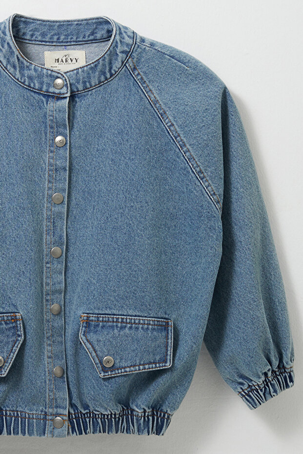 Denim Bomber Ceket - 5