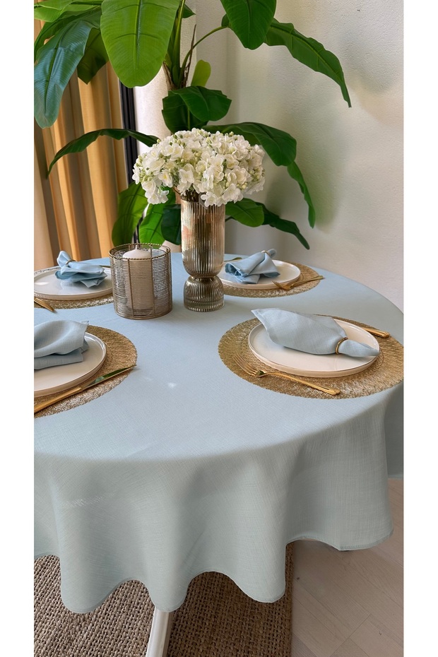 Royal Linen Textured Round Tablecloth