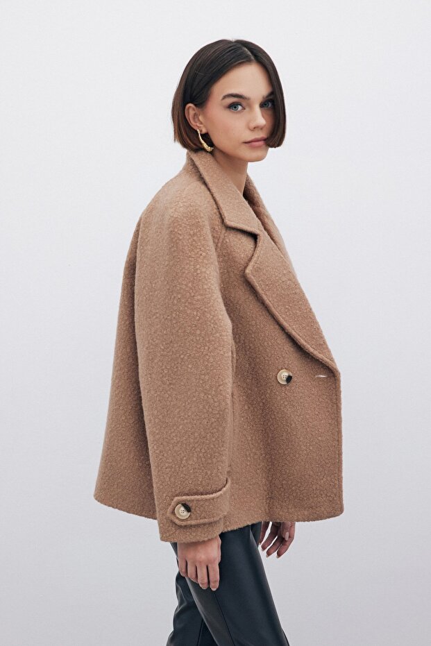 Buklet Kısa Kaban - Camel - 4