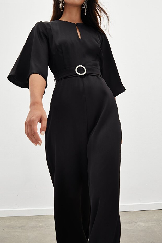 Kemerli Krep Tulum - Siyah - 7