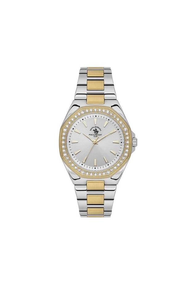 Women's Silver-Gold-Pearl Women's Wristwatch with Round Dial - Quartz Movement, Metal Band