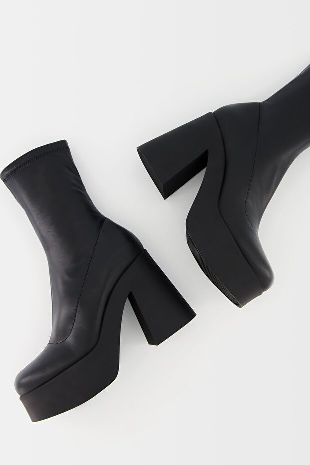 Streç topuklu platform bot - 6