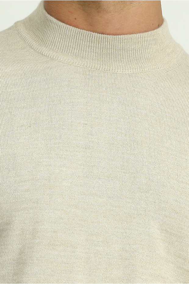 Yarım Balıkçı Yaka Regular Fit Yünlü Basic Örme Triko Kazak - 6