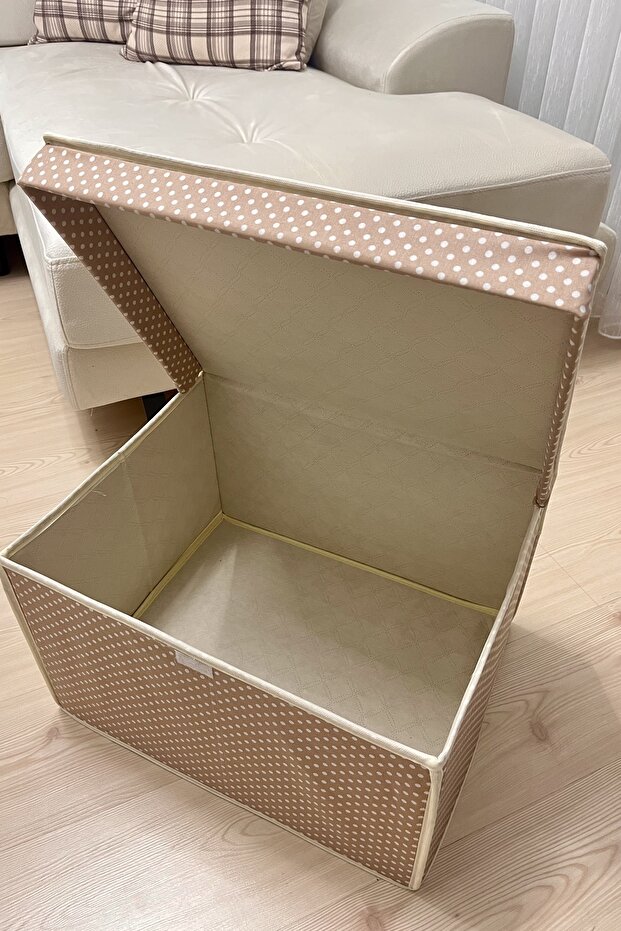 3-Piece Multi-Purpose Storage Box, Box Storage, Box, Organizer, Toy Box Beige Polka Dot Pattern - 3
