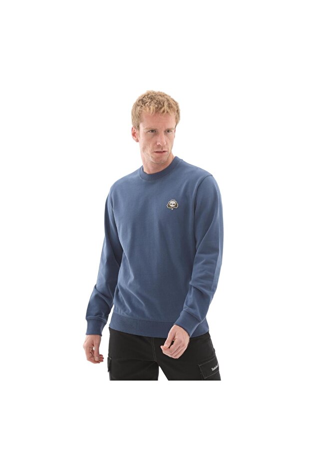 B0A6HHKEYO1-R Tree Logo Patch Crewneck Erkek Sağlık Topu Mavi - 2
