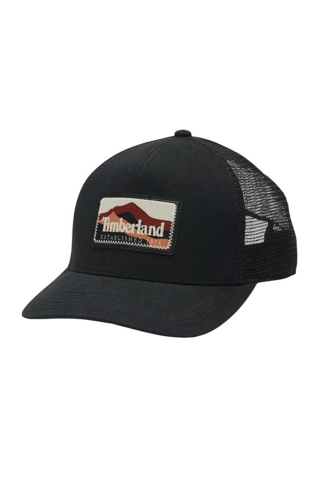 B0A61X20011-R Mountain Patch Trucker Hat Black