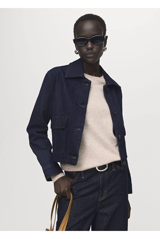 Cepli denim ceket - 5