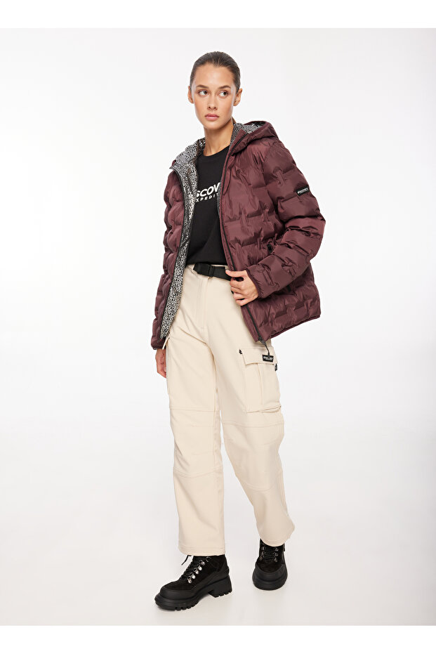 Mürdüm Kadın Kapüşon Yaka Basic Mont D3WL-MNT2 - 1