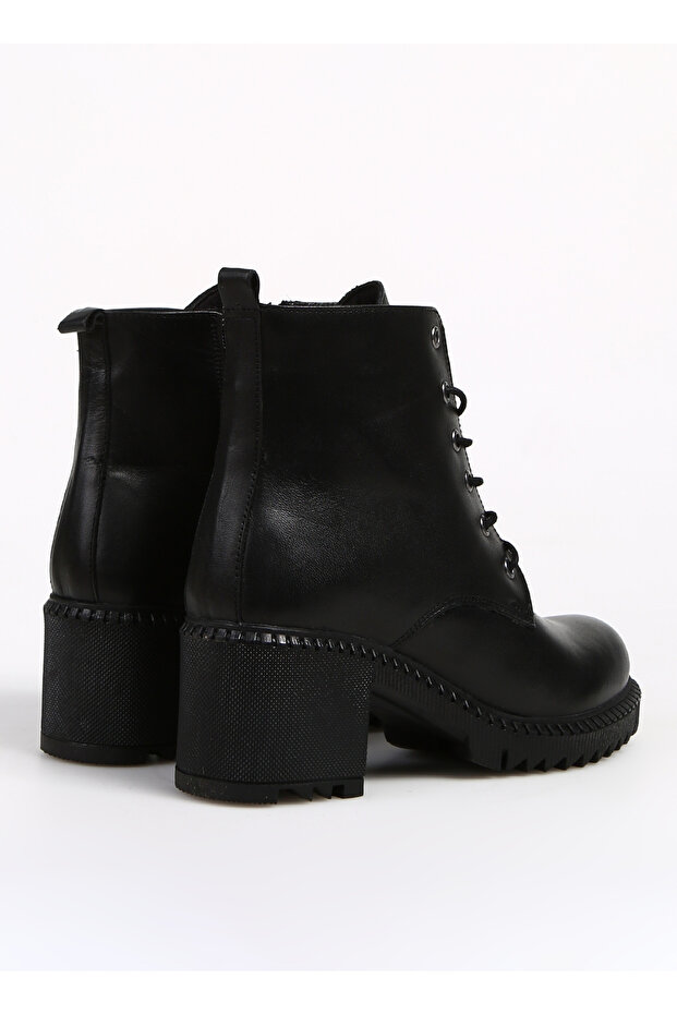 Siyah Kadın Deri Topuklu Bot BUL-240604 - 3