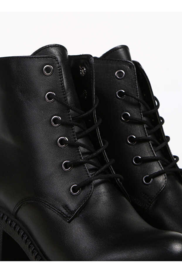 Siyah Kadın Deri Topuklu Bot BUL-240604 - 5