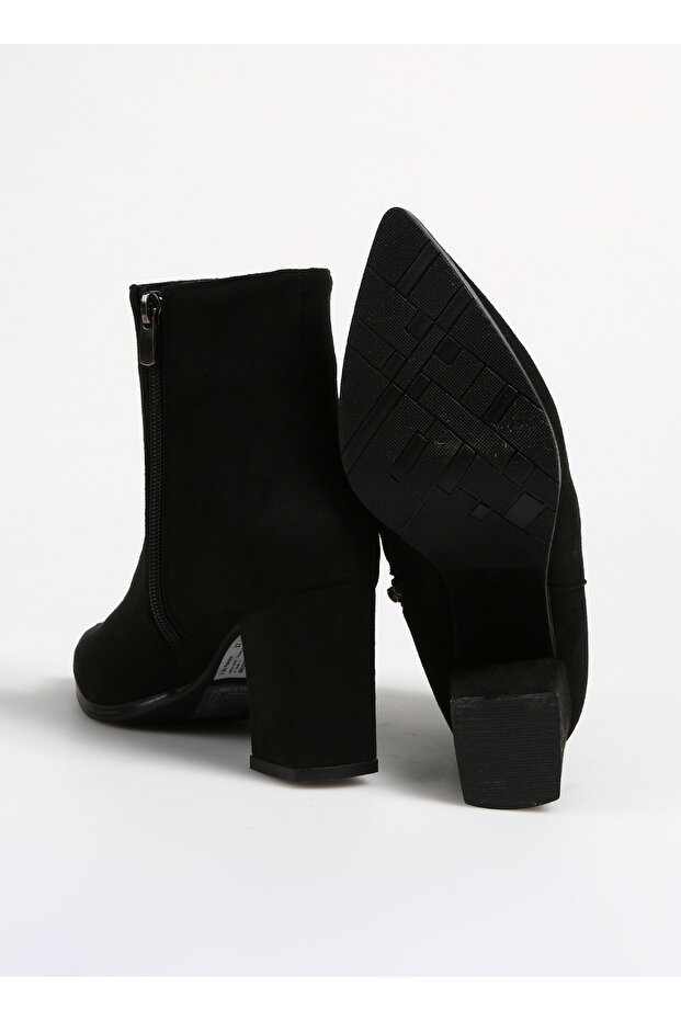 Siyah Kadın Topuklu Bot GRILO SUET - 4