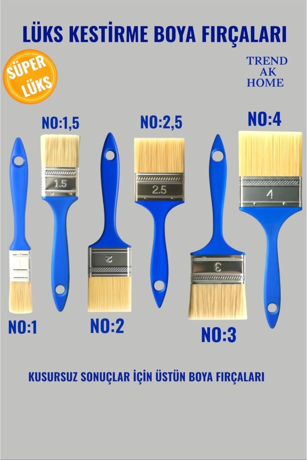 Set of 6 Luxury Cutting Paint Brushes (4-3-2,5-2-1,5-1)