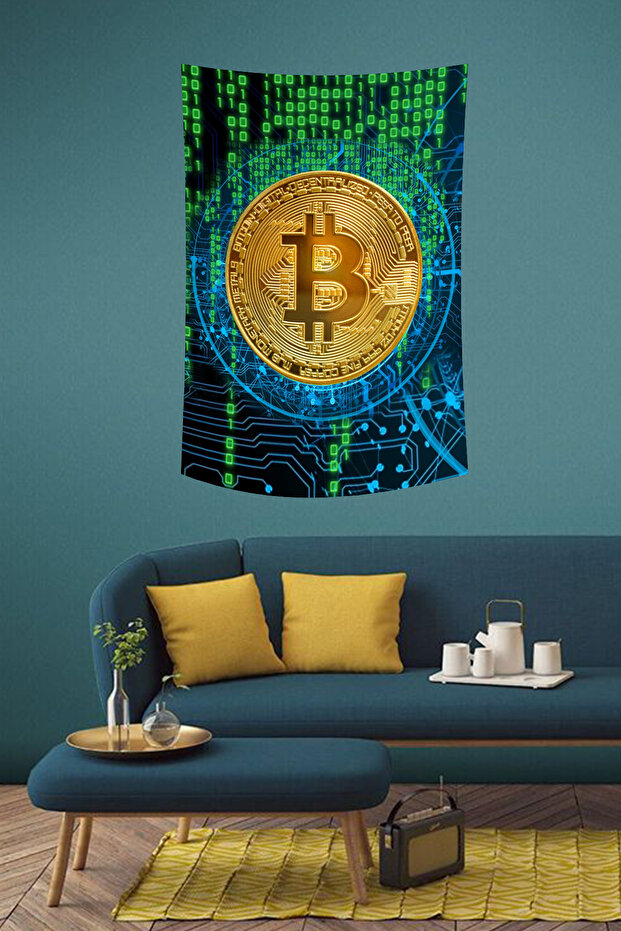 Bitcoin Digital Patterned Wall Covering - 2