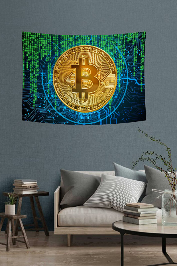 Bitcoin Digital Patterned Wall Covering - 6
