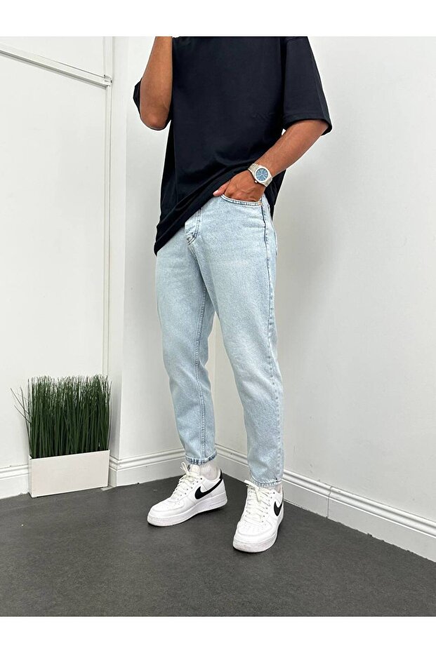Men's Boyfriend High-Waist Ankle-Length Jeans