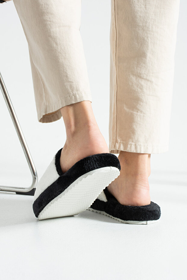 Siyah Kiraz Kışlık Kadın Terlik - 4