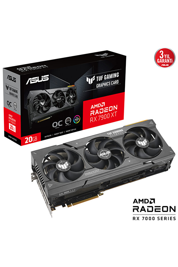 TUF-RX7900XT-O20G-GAMING 20GB AMD RX7900XTX GDDR6 320bit HDMI 3xDP 16x Ekran Kartı (ARGB) - 1