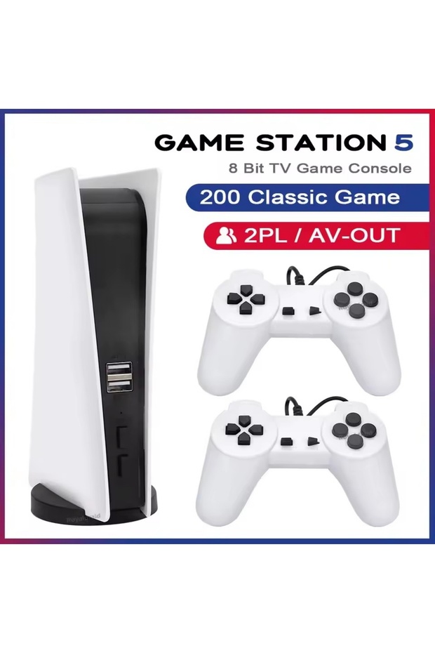 RFV1 GS5 Console Game Station 5 HD Plug & Play Dual Gamepad with 200+ Games (2024) - 4