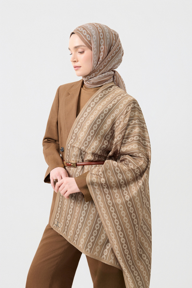 Cotton Twill Şal Chain Camel - 2