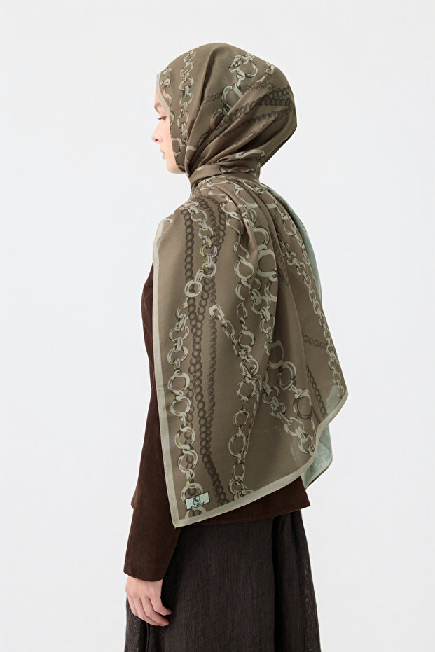 Cotton Twill Şal Loop Line Sütlü Kahve - 4