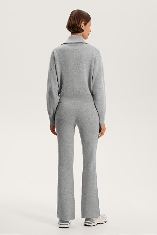 Örgü ispanyol paça pantolon - 5